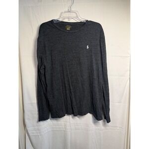 Polo Ralph Lauren Long‎ Sleeve T Shirt Mens L Dark Heather Charcoal Classic Fit